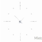 Годинник Nomon Mixto i White, хром/білий лак. D=110см