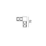 З'єднувач електричний L-подібний накладної, IN_LINE CORNER 90, чорний (06.SE90HR.BK)