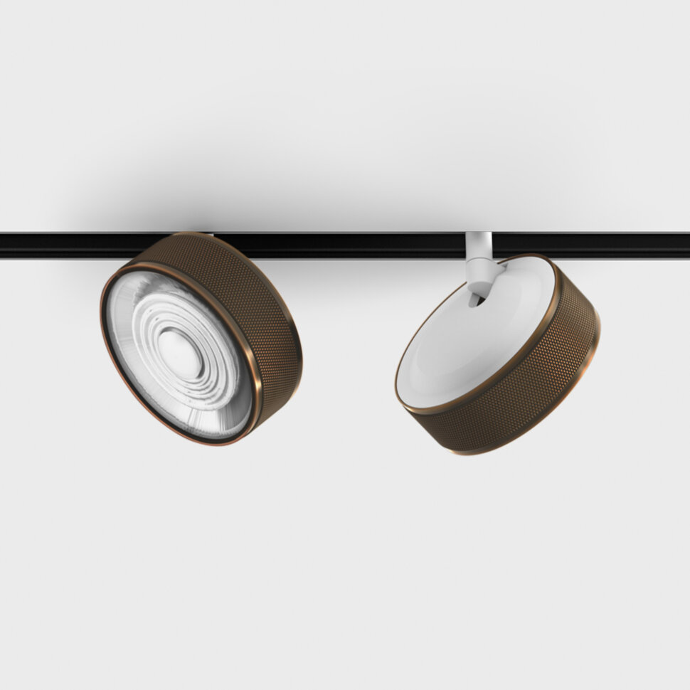 IN_LINE SOL, 2-х групний, ON/OFF, D95mm, H33mm, LED 10.8W, 3000K, мідь/білий (06.9533.14.930.CPG/WH.2G)