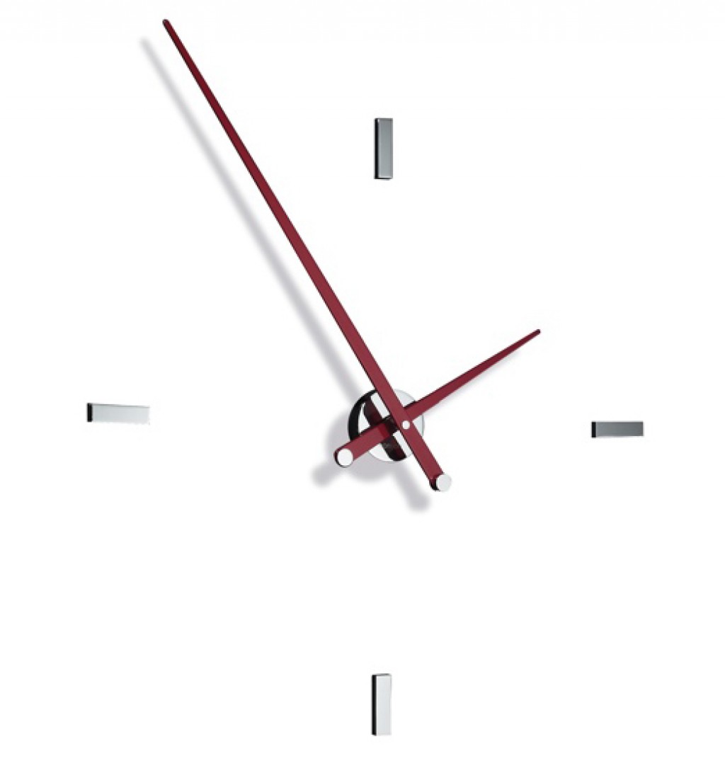 Годинник Nomon Tacon 4 L, RED. (основа – хромована сталь/стрілки – червоний лак) D=100см