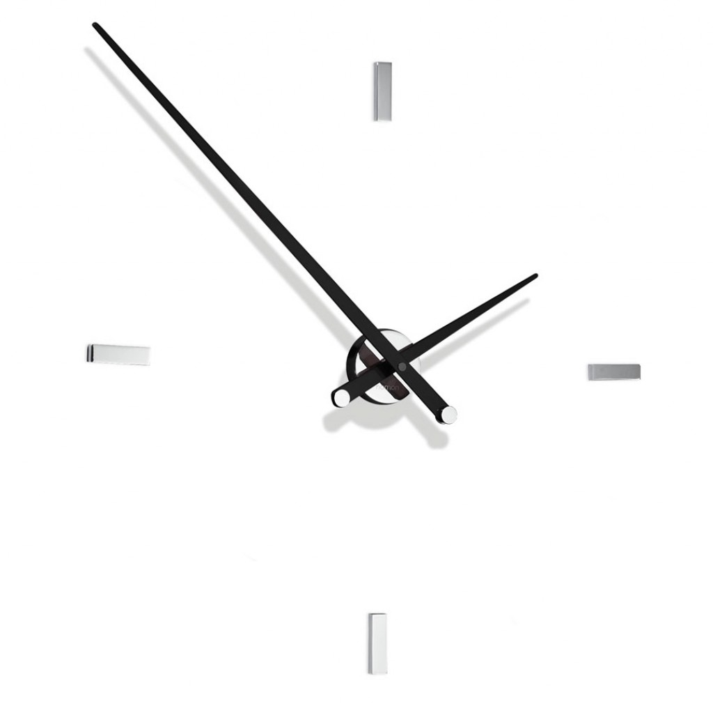 Годинник Nomon Tacon 4 L Black. (основа – хромована сталь/стрілки – чорний лак) D=100см