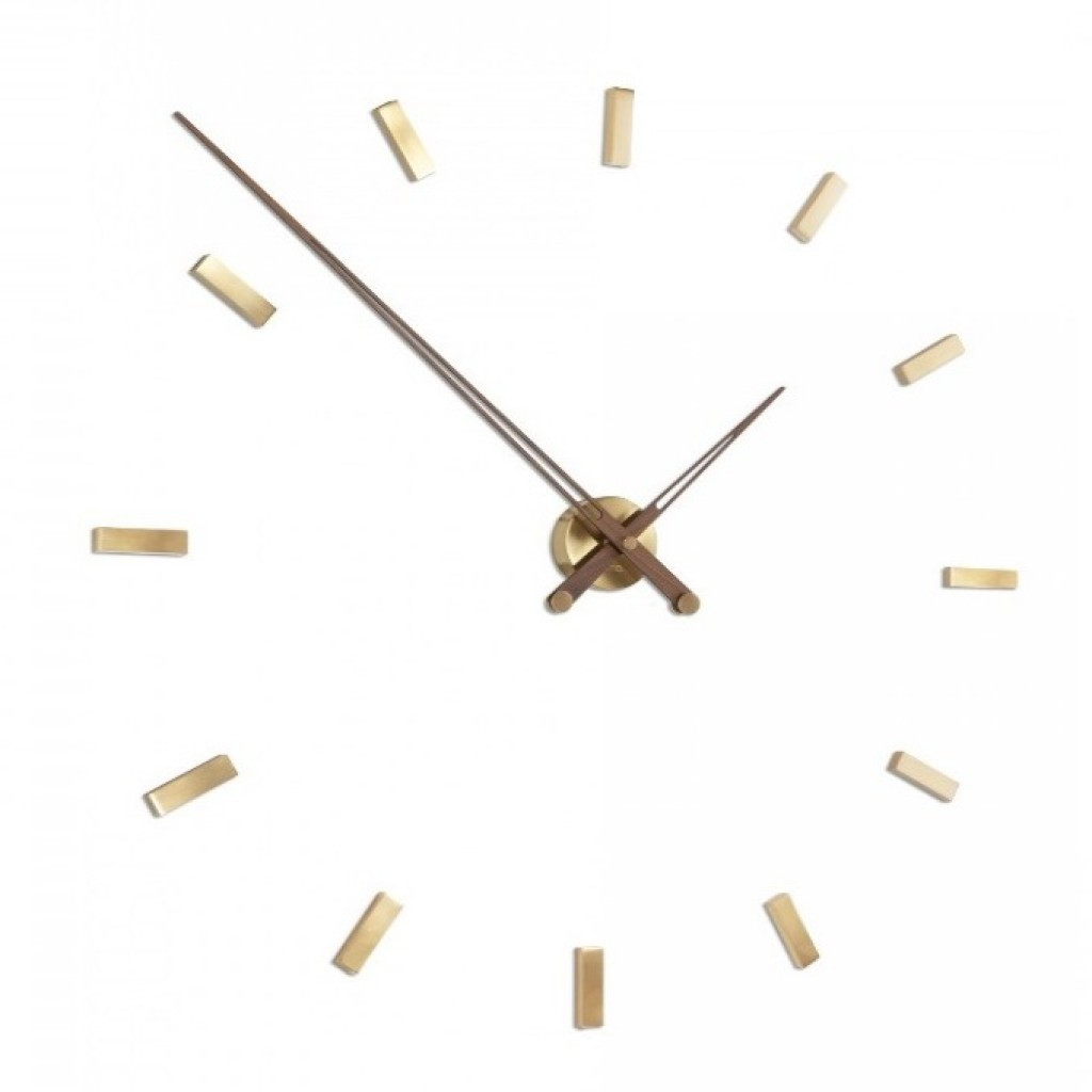 Годинник Nomon Tacon 12 Gold N (основа - полірована латунь/стрілки - горіх). D=100см