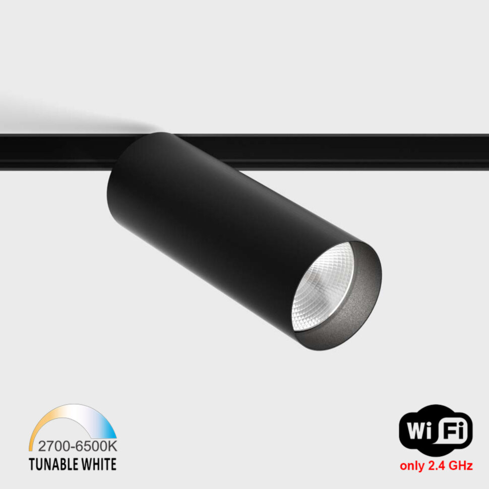 IN_LINE TUB M A 140 TW, D52mm, H140mm, LED 18W, TW DIM: 2700K(1140Lm)-6500K(1386Lm), 48V DС, IP20, чорний (06.0514.18.TW.BK)