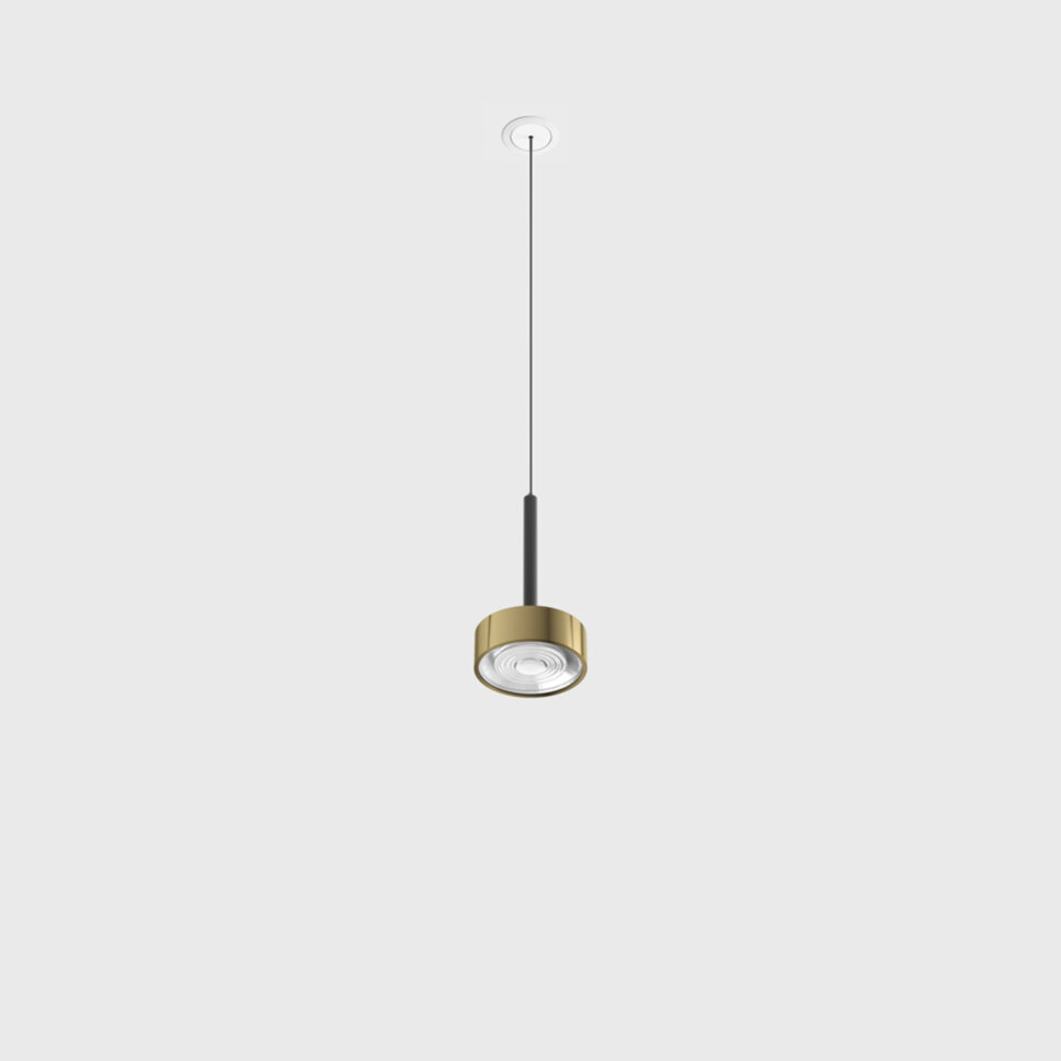 SOL MINI P NANO, D75mm, H135mm, 7W LED, 24°, 3000K, IP20, чорний/латунь (03.7532.7.930.BK/BR)