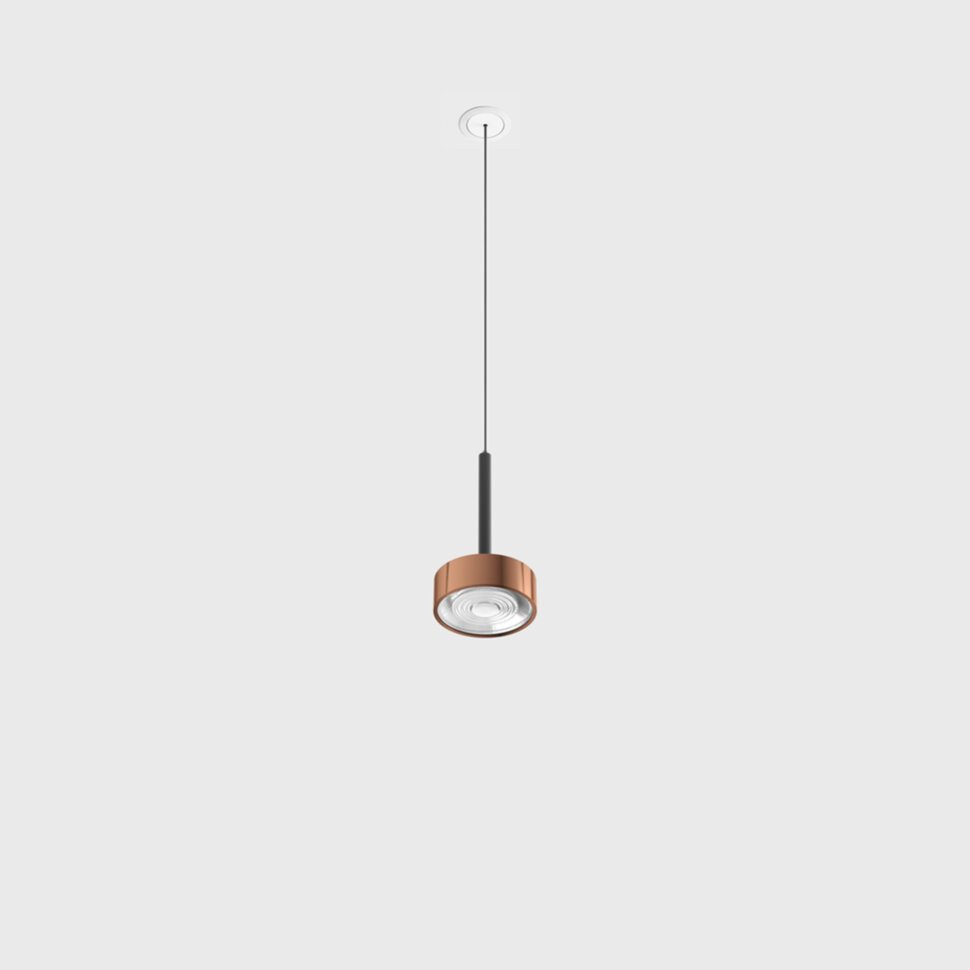 SOL MINI P NANO, D75mm, H135mm, 7W LED, 24°, 3000K, IP20, чорний/мідь (03.7532.7.930.BK/CP)