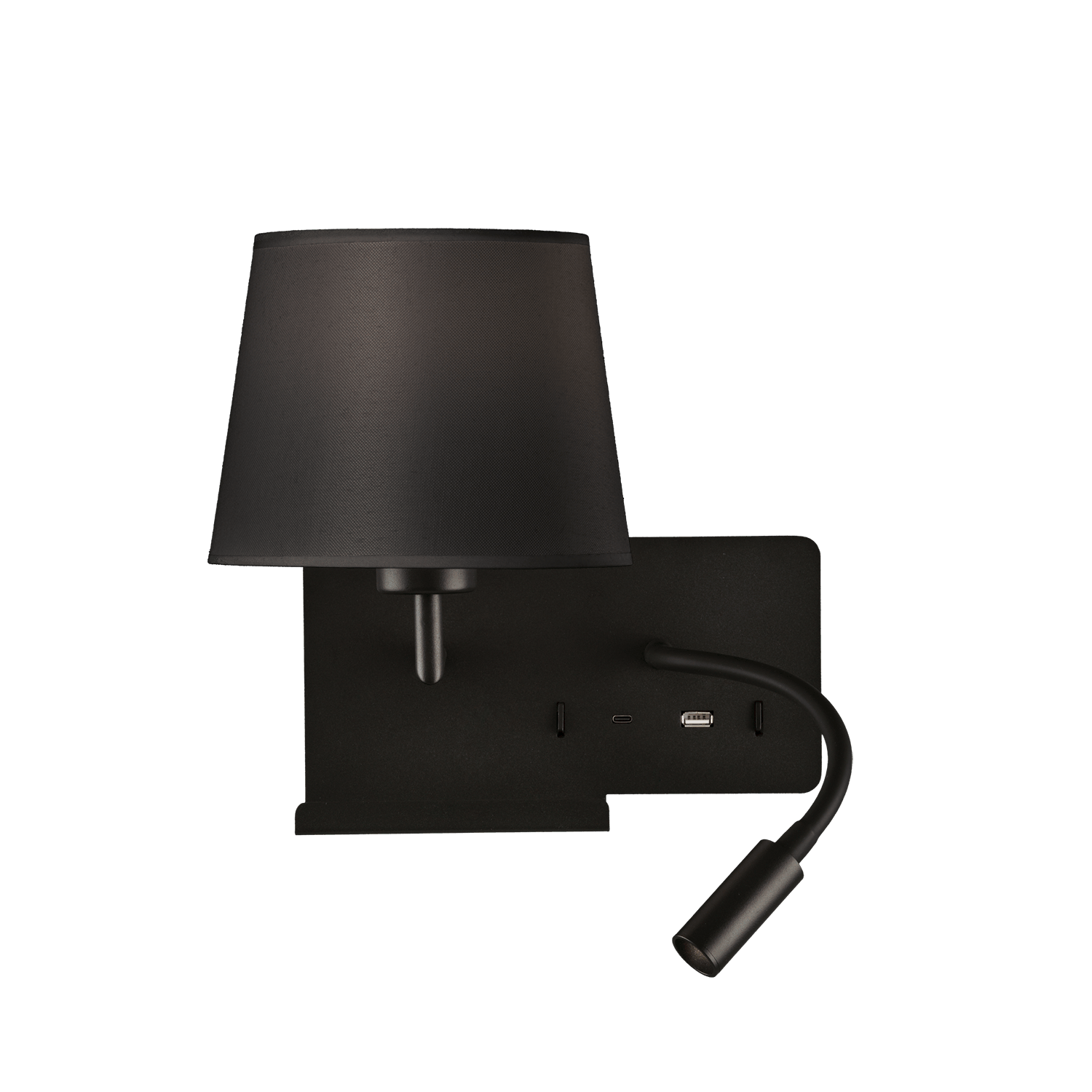 Hold Wall lamp Left Black (Black Shade)